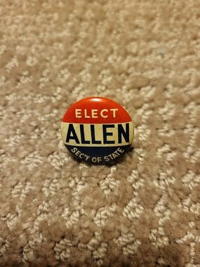 Vintage 'Elect Allen Sec'y of State' Campaign Button - Red, White, Blue